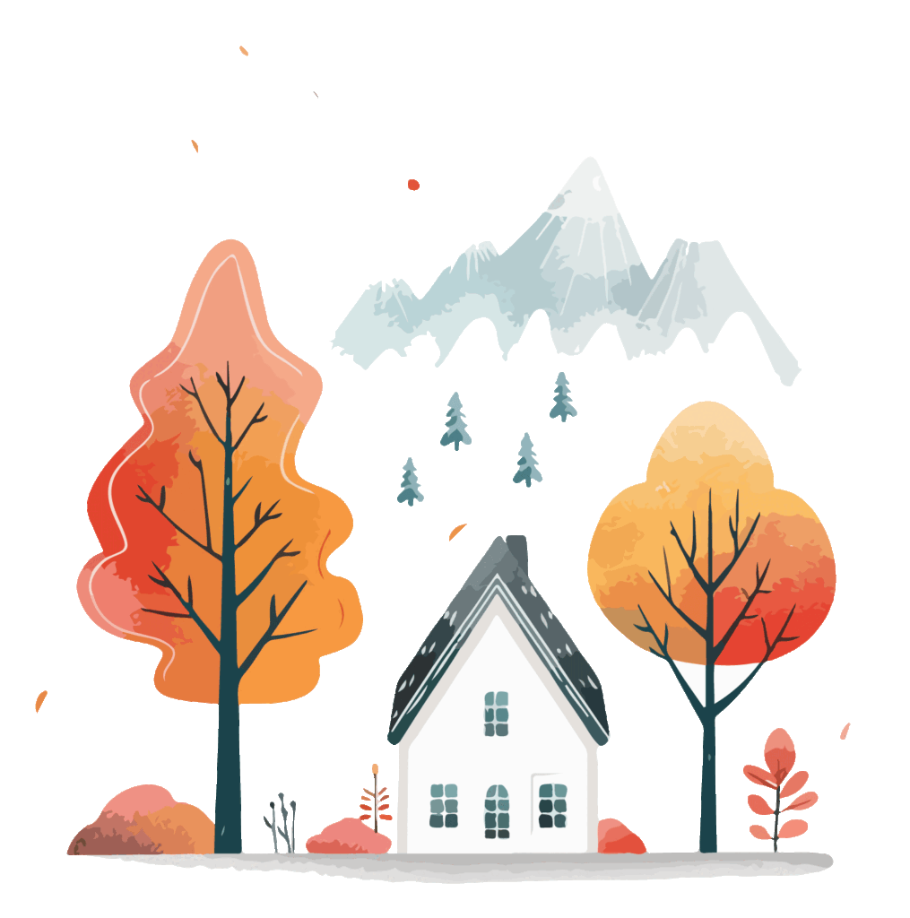 Photo of a house that is white in colour with orange trees.